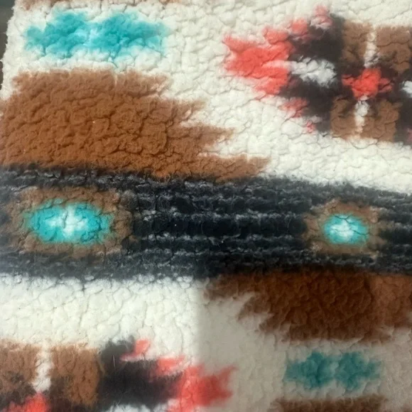 Wrangler Retro Southwestern Quarter Zip Sherpa Pullover - Picture 9 of 12